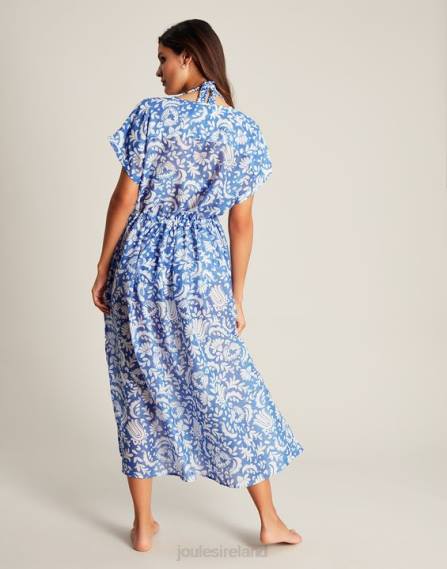 Apparel IE Joules Women Brooke Beach Dress BLUE FLORAL JVVL4