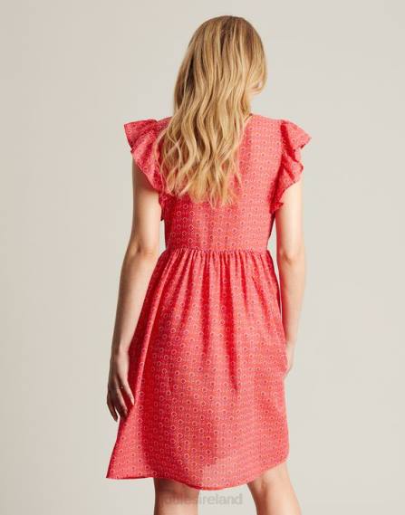 Apparel IE Joules Women Faith Frill Short Dress PINK DITSY JVVL18