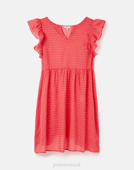 Apparel IE Joules Women Faith Frill Short Dress PINK DITSY JVVL18