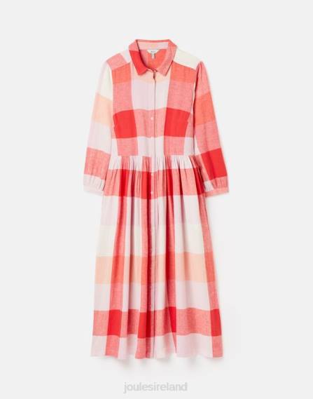Apparel IE Joules Women Faye Relaxed Fit Shirt Dress PINK CHECK JVVL7