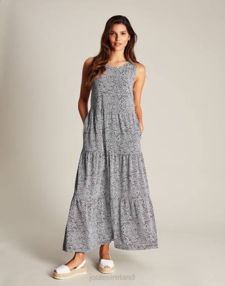Apparel IE Joules Women Jayne Jersey Tiered Dress DARK BLUE WILLOW JVVL100