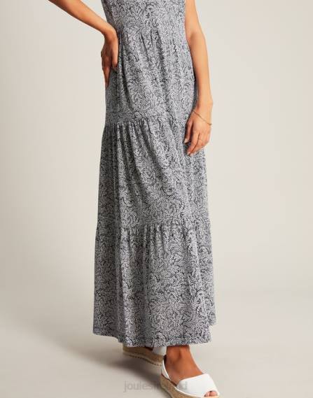 Apparel IE Joules Women Jayne Jersey Tiered Dress DARK BLUE WILLOW JVVL100