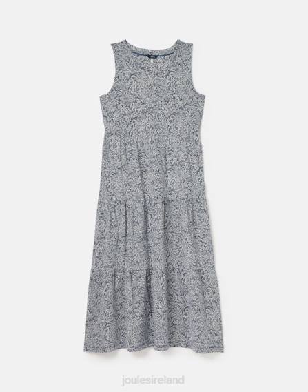 Apparel IE Joules Women Jayne Jersey Tiered Dress DARK BLUE WILLOW JVVL100
