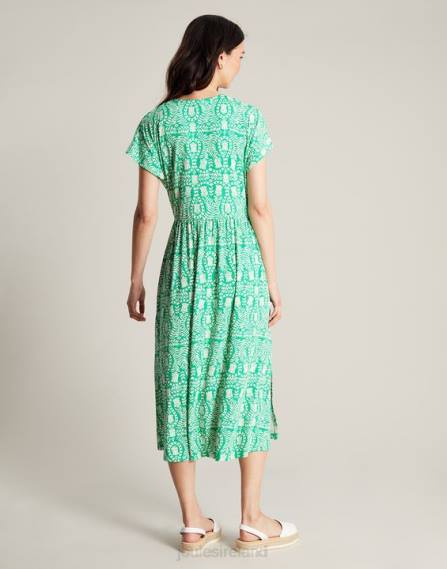 Apparel IE Joules Women Nia Jersey Dress GREEN FLORAL JVVL56