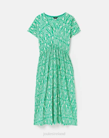 Apparel IE Joules Women Nia Jersey Dress GREEN FLORAL JVVL56