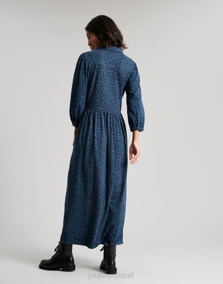 Apparel IE Joules Women Nova Jersey Midi Shirt Dress BLUE LEOPARD JVVL94