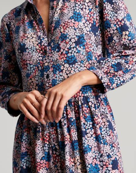 Apparel IE Joules Women Nova Jersey Midi Shirt Dress NAVY DITSY JVVL64