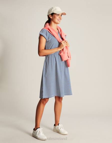 Apparel IE Joules Women Piper Short Jersey Dress BLUE STRIPE JVVL16