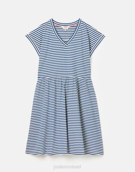 Apparel IE Joules Women Piper Short Jersey Dress BLUE STRIPE JVVL16