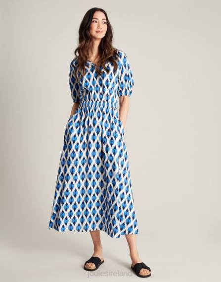Apparel IE Joules Women Rochelle Dress BLUE IKAT JVVL48
