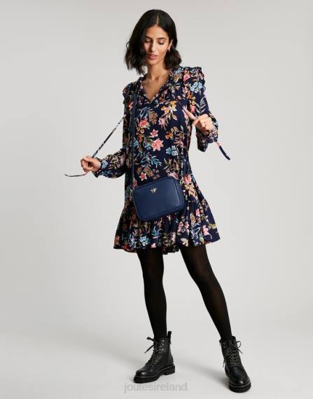 Apparel IE Joules Women Ruby Keyhole Frill Tiered Tunic NAVY PEAK FLORAL JVVL101