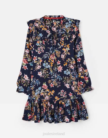 Apparel IE Joules Women Ruby Keyhole Frill Tiered Tunic NAVY PEAK FLORAL JVVL101