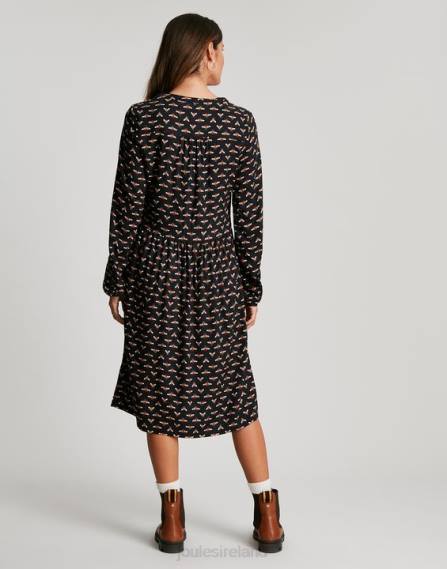 Apparel IE Joules Women Sophia Half Placket Shirt Dress BLACK BEE JVVL138