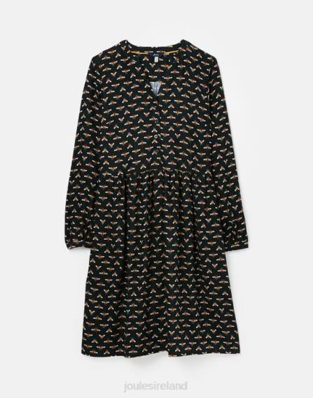 Apparel IE Joules Women Sophia Half Placket Shirt Dress BLACK BEE JVVL138