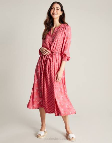 Apparel IE Joules Women Therese Quilted Bib Dress ROSE PINK JVVL41