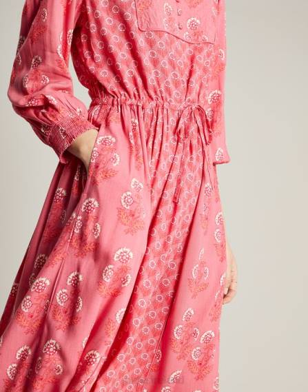 Apparel IE Joules Women Therese Quilted Bib Dress ROSE PINK JVVL41