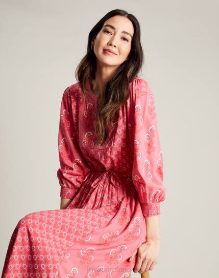 Apparel IE Joules Women Therese Quilted Bib Dress ROSE PINK JVVL41