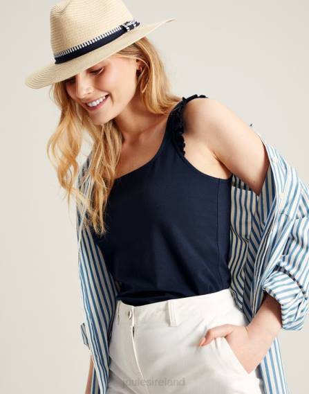 Apparel IE Joules Women Claire Frill Tank FRENCH NAVY JVVL119