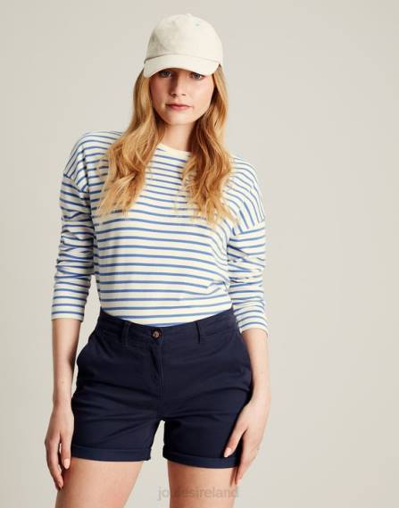 Apparel IE Joules Women Esther Drop Shoulder Long Sleeve Top BLUE STRIPE JVVL34