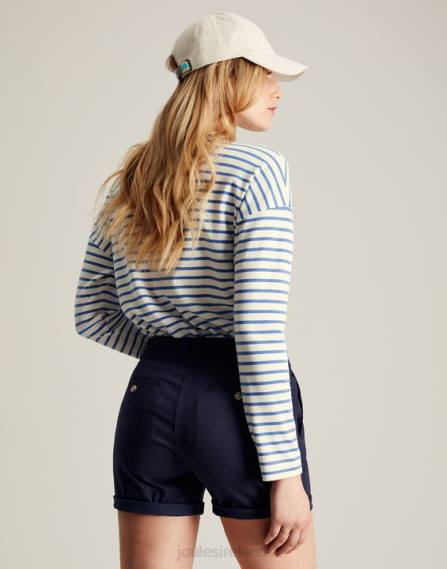 Apparel IE Joules Women Esther Drop Shoulder Long Sleeve Top BLUE STRIPE JVVL34
