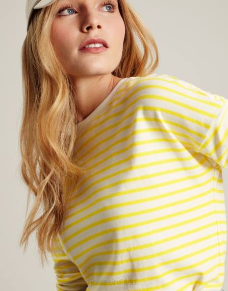 Apparel IE Joules Women Esther Drop Shoulder Long Sleeve Top YELLOW STRIPE JVVL10