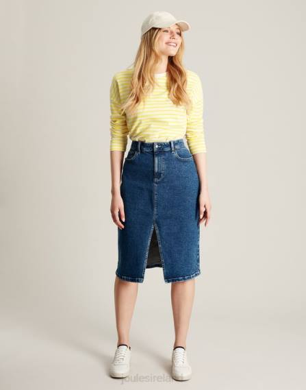 Apparel IE Joules Women Esther Drop Shoulder Long Sleeve Top YELLOW STRIPE JVVL10