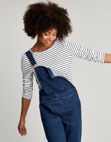 Apparel IE Joules Women Harbour Long Sleeve Jersey Top CREAM NAVY STRIPE JVVL53