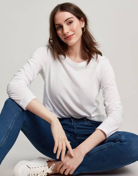 Apparel IE Joules Women Holly Crew Long Sleeve Top CREAM JVVL5