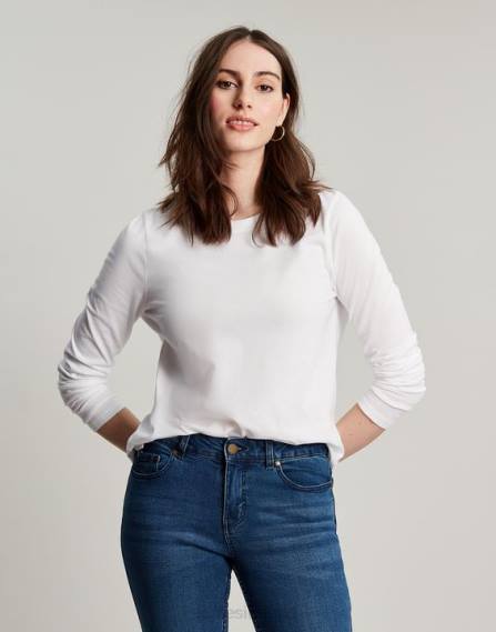 Apparel IE Joules Women Holly Crew Long Sleeve Top CREAM JVVL5