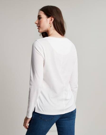 Apparel IE Joules Women Holly Crew Long Sleeve Top CREAM JVVL5