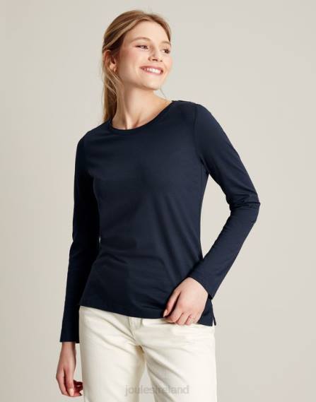 Apparel IE Joules Women Holly Crew Long Sleeve Top FRENCH NAVY JVVL36
