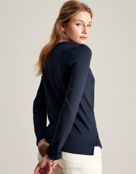 Apparel IE Joules Women Holly Crew Long Sleeve Top FRENCH NAVY JVVL36