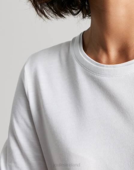 Apparel IE Joules Women Holly Crew Long Sleeve Top WHITE JVVL62