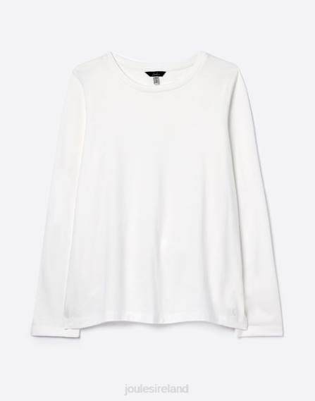 Apparel IE Joules Women Holly Crew Long Sleeve Top WHITE JVVL62