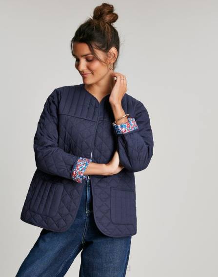 Apparel IE Joules Women Aisling Quilted Jacket INDIGO JVVL136