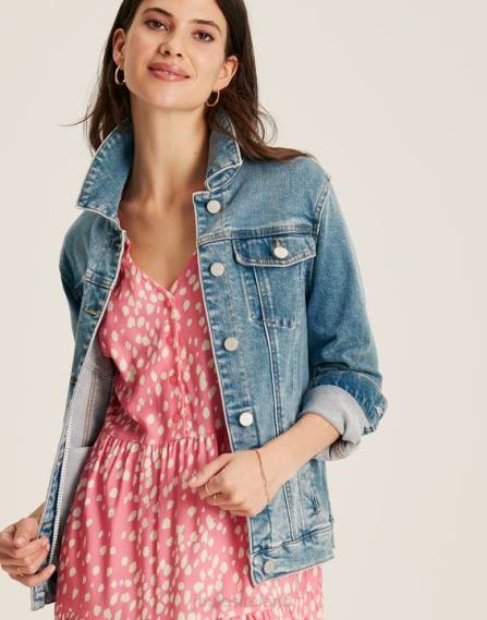 Apparel IE Joules Women Arkley Relaxed Denim Jacket LIGHT BLUE JVVL24