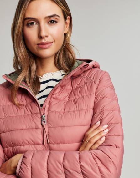 Apparel IE Joules Women Bowland Packable Padded Coat ROSE JVVL44