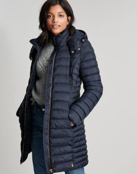 Apparel IE Joules Women Canterbury Long Coat MARINE NAVY JVVL95
