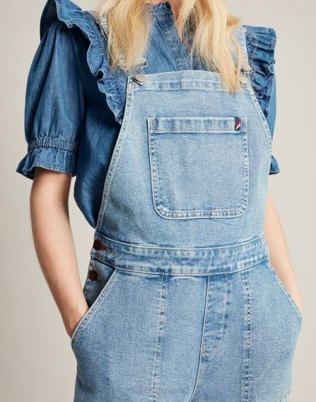 Apparel IE Joules Women Rampling Straight Leg Overalls LIGHT INDIGO JVVL61