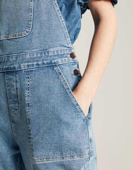 Apparel IE Joules Women Rampling Straight Leg Overalls LIGHT INDIGO JVVL61