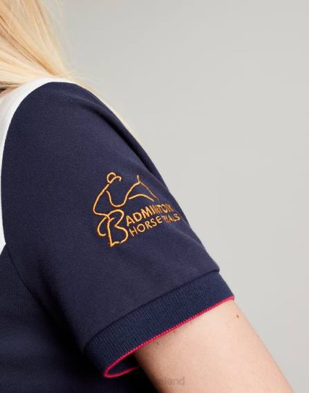 Apparel IE Joules Women Badminton Embellished Polo Shirt CREAM JVVL75