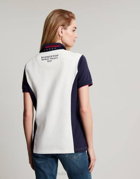 Apparel IE Joules Women Badminton Embellished Polo Shirt CREAM JVVL75