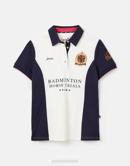 Apparel IE Joules Women Badminton Embellished Polo Shirt CREAM JVVL75