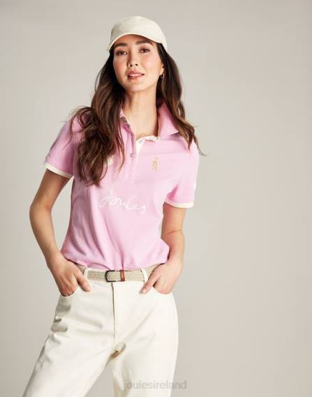 Apparel IE Joules Women Beaufort Polo Shirt LIGHT PINK JVVL72