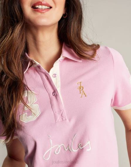Apparel IE Joules Women Beaufort Polo Shirt LIGHT PINK JVVL72