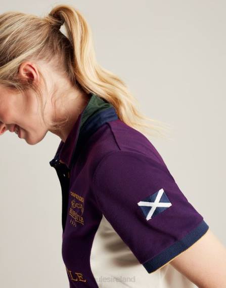 Apparel IE Joules Women Blair Polo Shirt PURPLE BERRY JVVL127