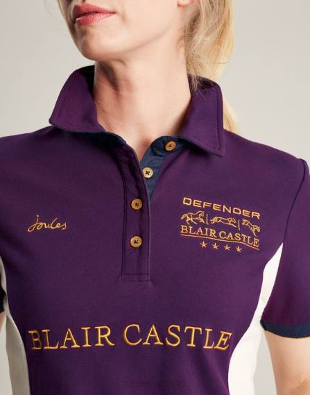 Apparel IE Joules Women Blair Polo Shirt PURPLE BERRY JVVL127