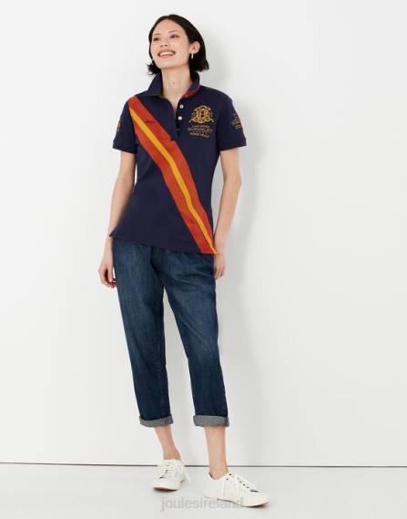 Apparel IE Joules Women Burghley Polo Shirt 2022 FRENCH NAVY JVVL135