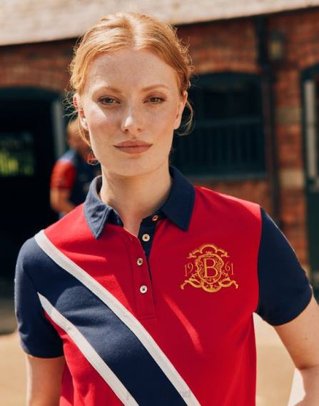 Apparel IE Joules Women Burghley Polo Shirt DARK RED JVVL120