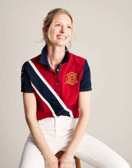 Apparel IE Joules Women Burghley Polo Shirt DARK RED JVVL120